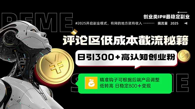 评论区低成本引流秘籍，精准钩子直击用户，单账号日增300+创业粉，日稳…-4158创业网