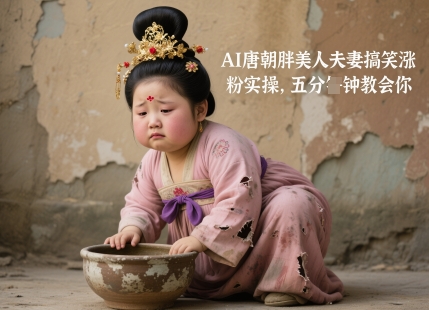 AI唐朝胖美人夫妻搞笑涨粉实操，五分钟教会你-4158创业网