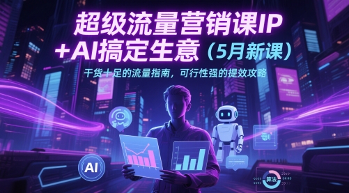 超级流量营销课IP+AI搞定生意(5月新课)干货十足的流量指南，可行性强的提效攻略-4158创业网