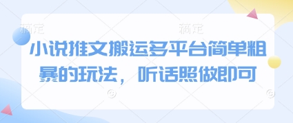 小说推文搬运多平台简单粗暴的玩法，听话照做即可-4158创业网