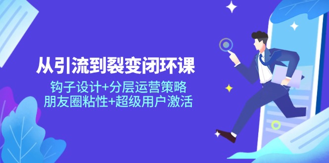 从引流到裂变闭环课：钩子设计+分层运营策略，朋友圈粘性+超级用户激活-4158创业网