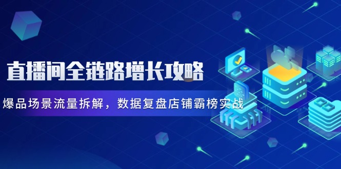 直播间全链路增长攻略，爆品场景流量拆解，数据复盘店铺霸榜实战-4158创业网