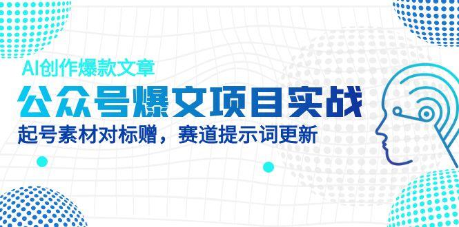 公众号爆文项目实战，AI创作爆款文章，起号素材对标赠(附赛道AI提示词-4158创业网