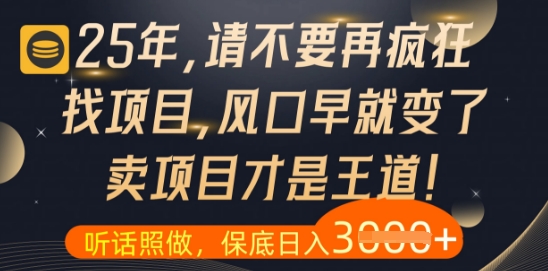 什么？25年你还在疯狂找项目做，醒醒吧，看完这些你全都懂了【揭秘】-4158创业网