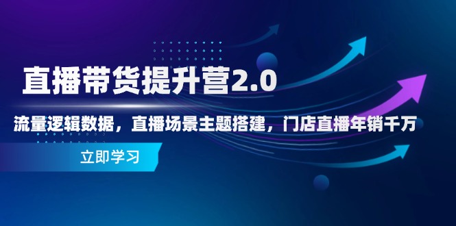 直播带货提升营2.0：流量逻辑数据，直播场景主题搭建，门店直播年销千万-4158创业网