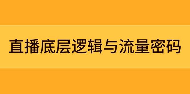 直播底层逻辑与流量密码：定位模型+案例拆解，急速流承接与数据优化全攻略-4158创业网
