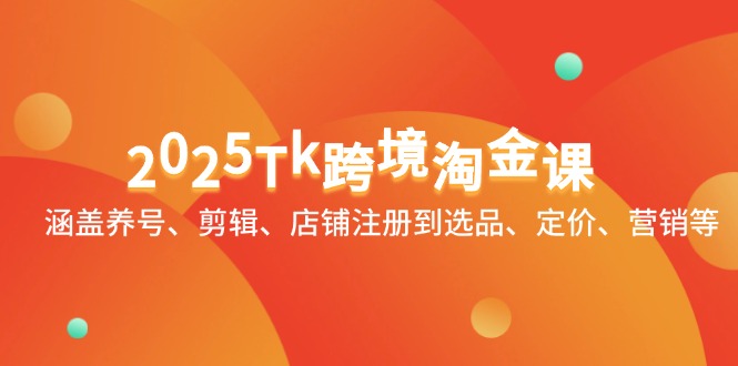 2025Tk跨境淘金课：涵盖养号、剪辑、店铺注册到选品、定价、营销等-4158创业网