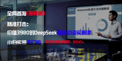 精准打击：价值3980的DeepSeek私域引流实操课，小白实操无门槛，日引精准粉300+-4158创业网