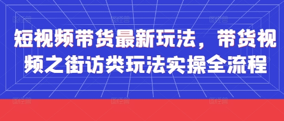 短视频带货最新玩法，带货视频之街访类玩法实操全流程-4158创业网