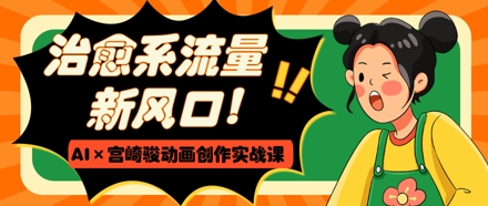 治愈系流量新风口，AI+宫崎骏动画创作实战课，从0到1打造爆款视频-4158创业网