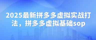 2025最新拼多多虚拟实战打法，拼多多虚拟基础sop-4158创业网