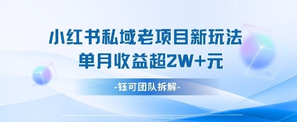 小红书私域项目新玩法，单月变现过W+-4158创业网