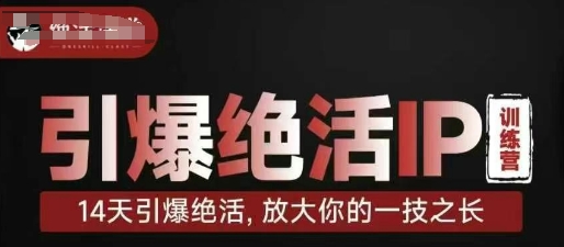 引爆绝活IP训练营，14天引爆绝活，放大你的一技之长-4158创业网