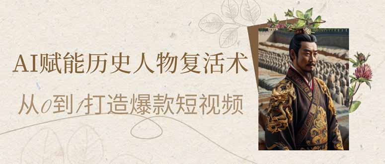 AI赋能历史人物复活术：从0到1打造爆款短视频-4158创业网