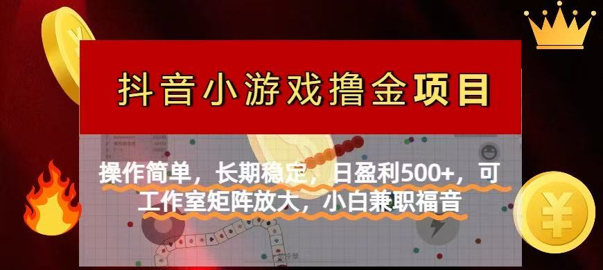 【抖音小游戏发行人计划项目】操作简单，长期稳定，日盈利500+，可工作…-4158创业网