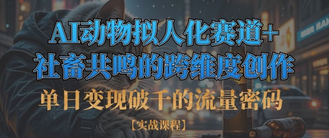 单日变现破千的流量密码，AI动物拟人化赛道+社畜共鸣的跨维度创作-4158创业网