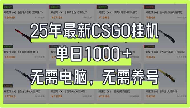 25年最新CSGO挂机系统，单日1000+，无需电脑，无需养号，0基础可上手-4158创业网
