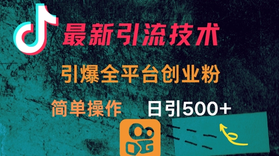 最新引流方法，引爆全平台的一个创业粉，简单操作日引300+-4158创业网