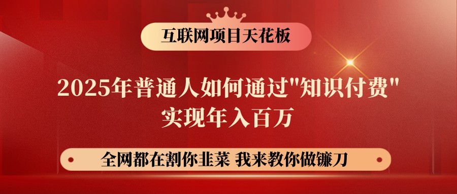 网创项目终点站-镰刀训练营超级IP合伙人，25年普通人如何通过“知识付费”年入百万-4158创业网