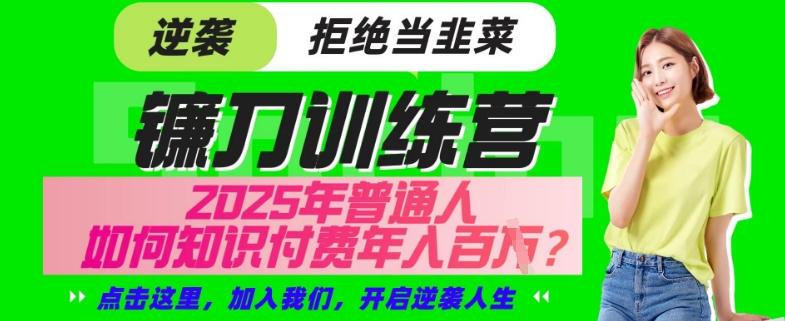 【网创项目终点站-镰刀训练营超级IP合伙人】25年普通人如何通过“知识付费”年入百个-仅此一版【揭秘】-4158创业网