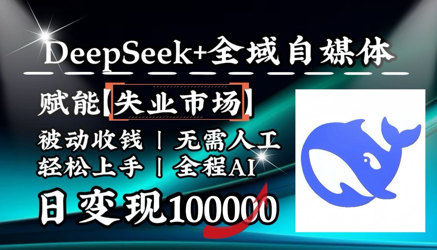 降维打击，DeepSeek+失业市场，全自动操作，结合人人刚需，单月利润轻松破100000＋-4158创业网