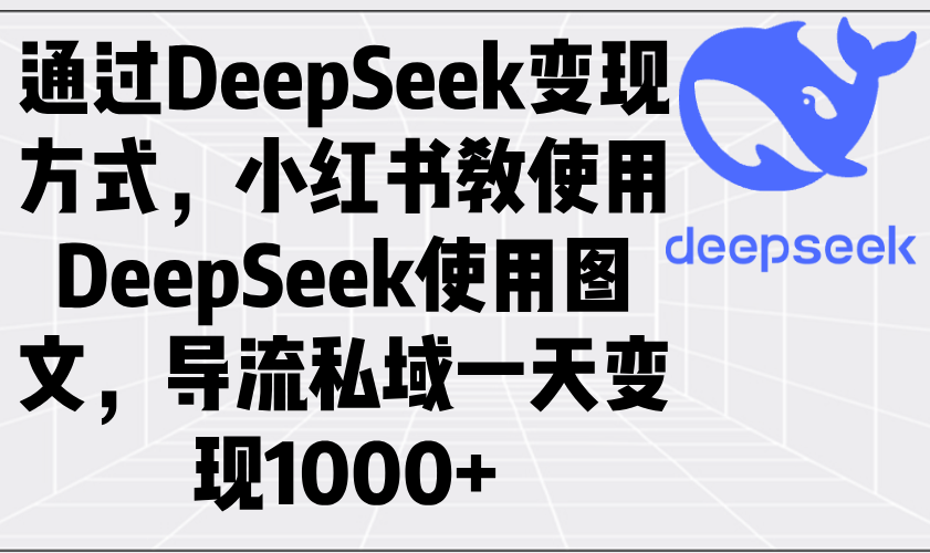 通过DeepSeek变现方式，小红书教使用DeepSeek图文，导流私域一天变现1000+-4158创业网