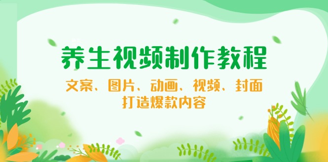 养生视频制作教程，文案、图片、动画、视频、封面，打造爆款内容-4158创业网