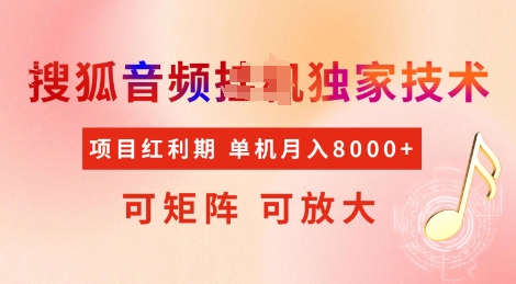 全网首发搜狐音频挂JI独家技术，项目红利期，可矩阵可放大，稳定月入8k【揭秘】-4158创业网