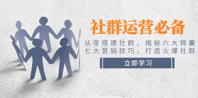 社群运营必备！从零搭建社群，揭秘六大锦囊、七大营销技巧，打造火爆社群-4158创业网