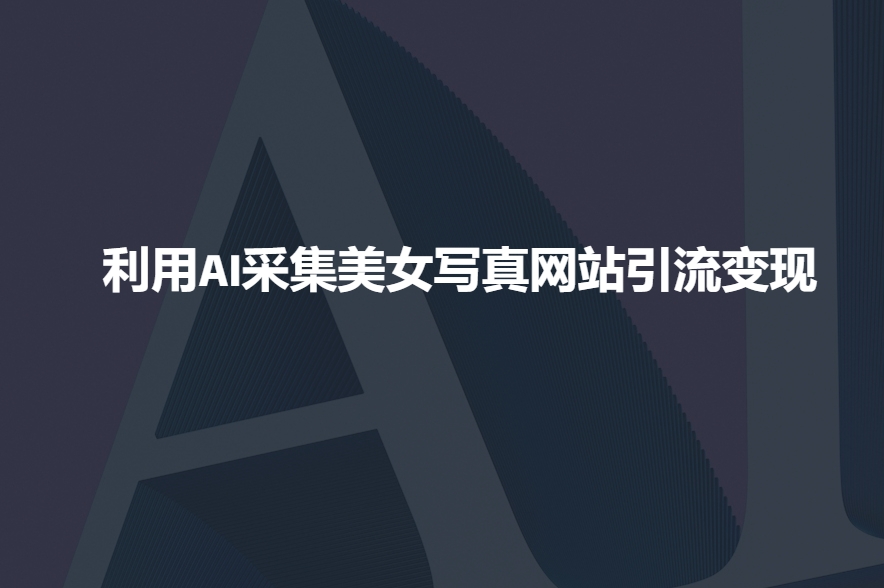 利用AI采集美女写真网站引流变现，引流嘎嘎的-4158创业网