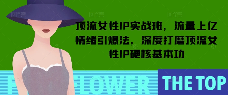 顶流女性IP实战班，流量上亿情绪引爆法，深度打磨顶流女性IP硬核基本功-4158创业网