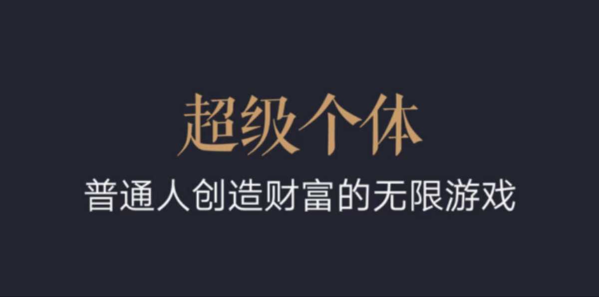 超级个体：2024-2025翻盘指南，普通人创造财富的无限游戏-4158创业网
