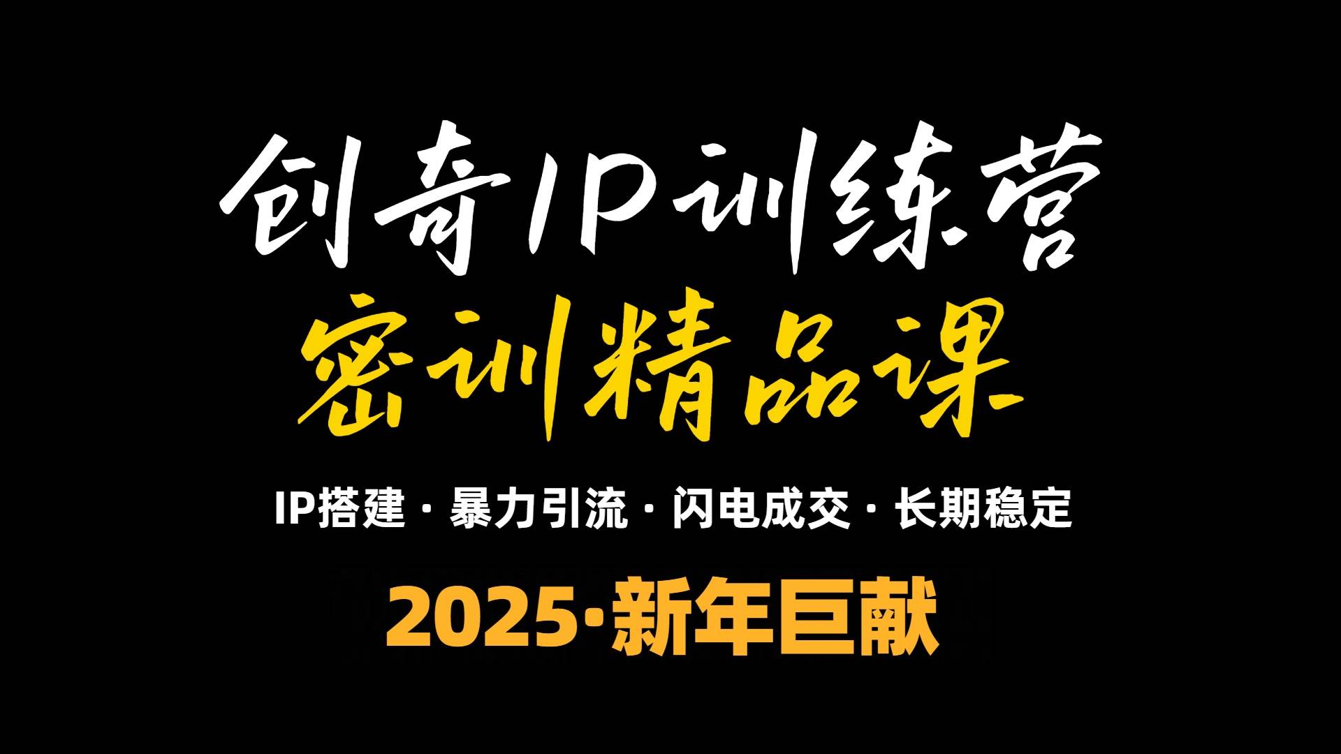 （13898期）2025年“知识付费IP训练营”小白避坑年赚百万，暴力引流，闪电成交-4158创业网