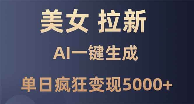 （13866期）美女暴力拉新，通过AI一键生成，单日疯狂变现5000+，纯小白一学就会！-4158创业网