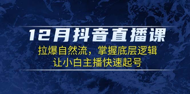 （13807期）12月抖音直播课：拉爆自然流，掌握底层逻辑，让小白主播快速起号-4158创业网