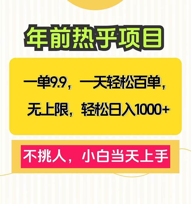 （13795期）一单9.9，一天百单无上限，不挑人，小白当天上手，轻松日入1000+-4158创业网