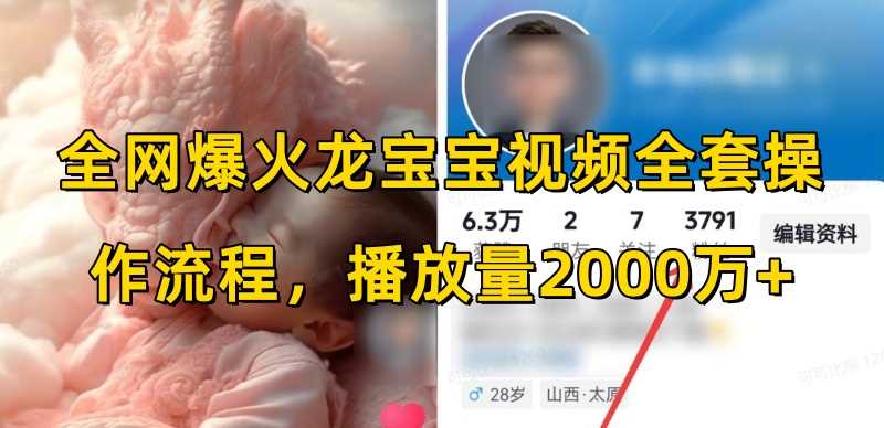 全网爆火龙宝宝视频全套操作流程，播放量2000万+-4158创业网
