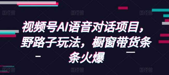 视频号AI语音对话项目，野路子玩法，橱窗带货条条火爆-4158创业网