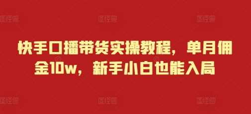 快手口播带货实操教程，单月佣金10w，新手小白也能入局-4158创业网