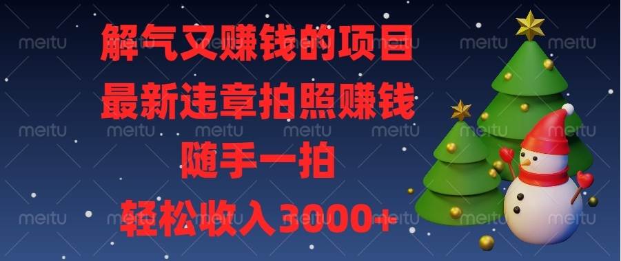 （13686期）解气又赚钱的项目，最新违章拍照赚钱，随手一拍，轻松收入3000+-4158创业网