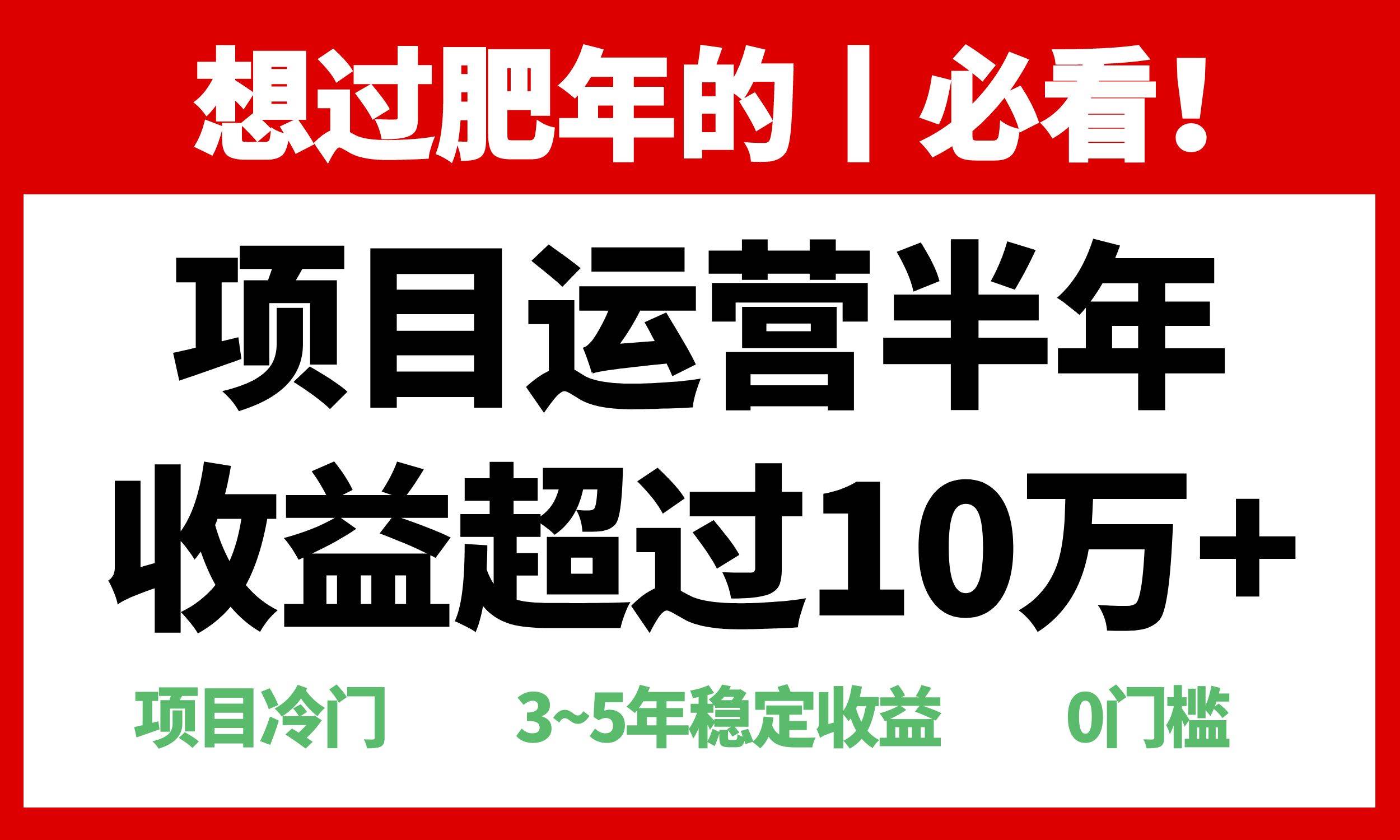 （13663期）年前过肥年的必看的超冷门项目，半年收益超过10万+，-4158创业网