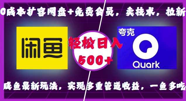 0成本扩容网盘+免费会员，卖技术，拉新，咸鱼最新玩法，实现多重管道收益，一鱼多吃，轻松日入500+-4158创业网