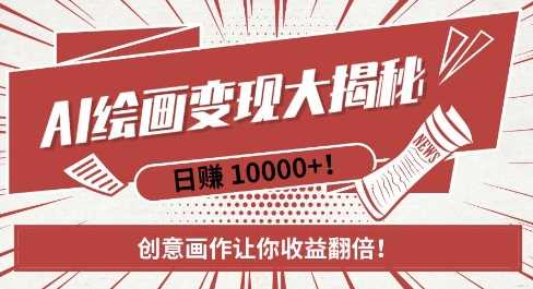AI梦境绘画致富秘籍，复制粘贴，新手也能快速掌握，创意画作让你收益翻倍-4158创业网