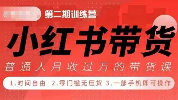 小Red书带货42天训练营 2.0版，宝妈+自由职+上班族+大学生，提高副业收入的大红利项目-4158创业网