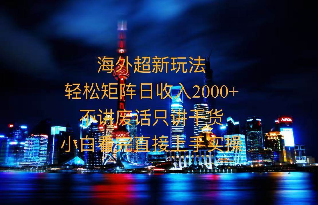 （13583期）2025全新海外暴力玩法，操作简单，小白轻松上手-4158创业网