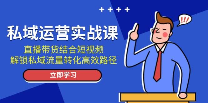 （13587期）私域运营实战课：直播带货结合短视频，解锁私域流量转化高效路径-4158创业网