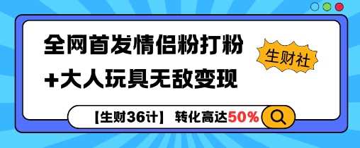 【生财36计】全网首发情侣粉打粉+大人玩具无敌变现-4158创业网