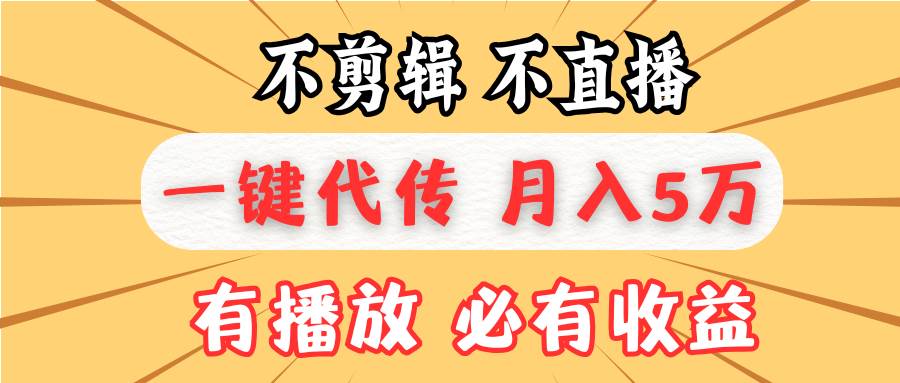 （13555期）不剪辑不直播，一键代发，月入5万懒人必备，我出视频你来发-4158创业网