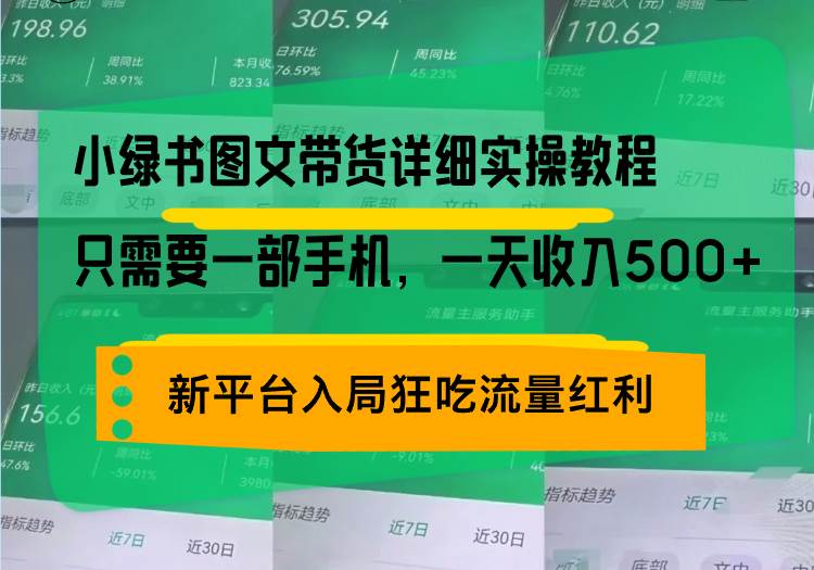 （13509期）小绿书图文带货详细实操教程，只需要一部手机，一天收入500+，轻松变现-4158创业网