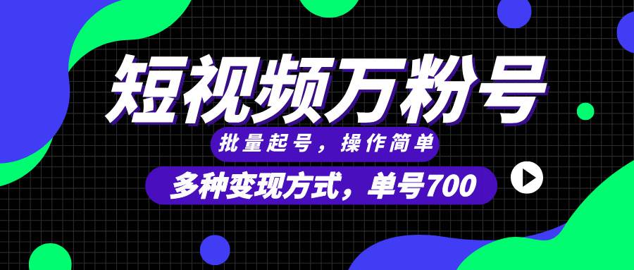 （13497期）短视频快速涨粉，批量起号，单号700，多种变现途径，可无限扩大来做。-4158创业网